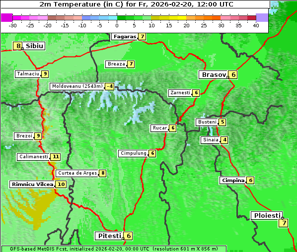 Temperatur, 20. 2. 2026