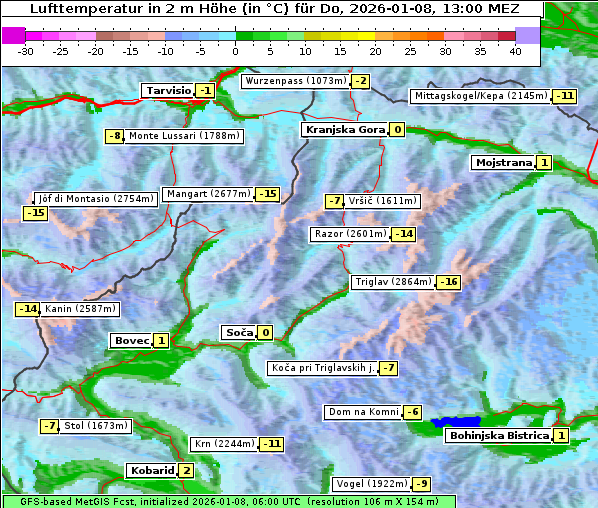 Temperatur, 8. 1. 2026