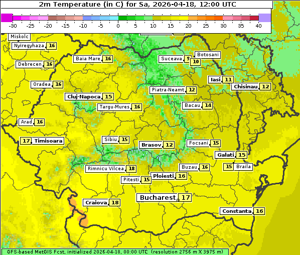 Temperatur, 18. 4. 2026
