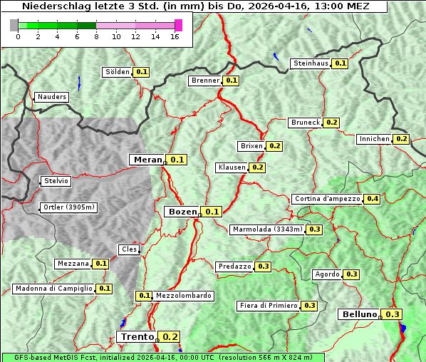 Niederschlag, 16. 4. 2026