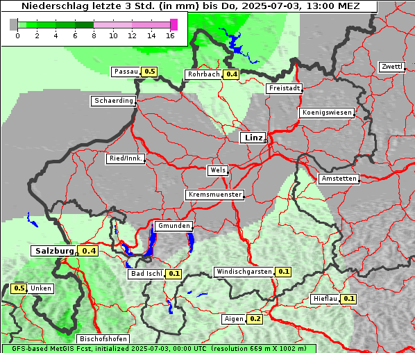 Niederschlag, 3. 7. 2025