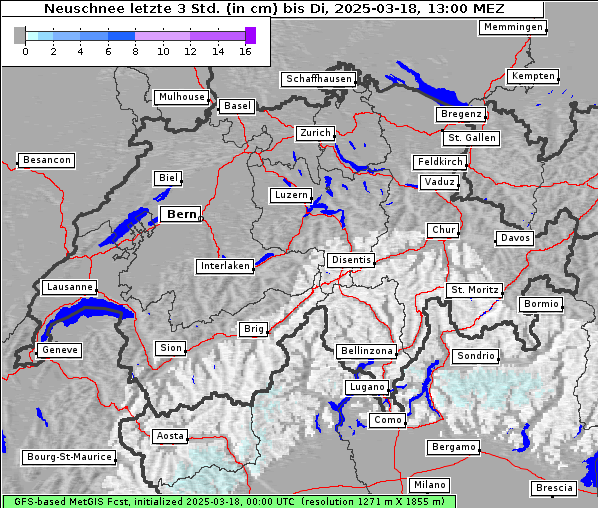 Neuschnee, 18. 3. 2025