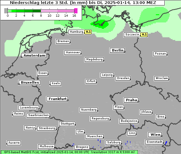 Niederschlag, 14. 1. 2025