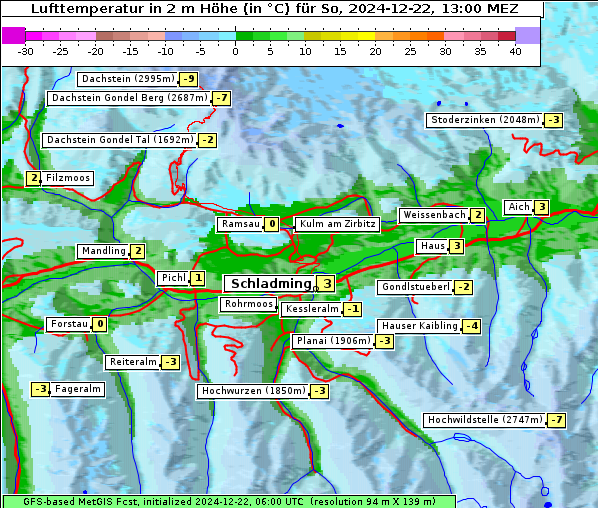 Temperatur, 22. 12. 2024