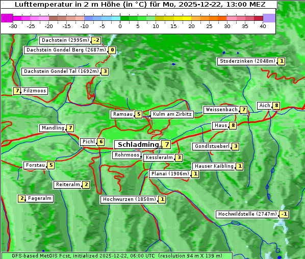 Temperatur, 22. 12. 2025