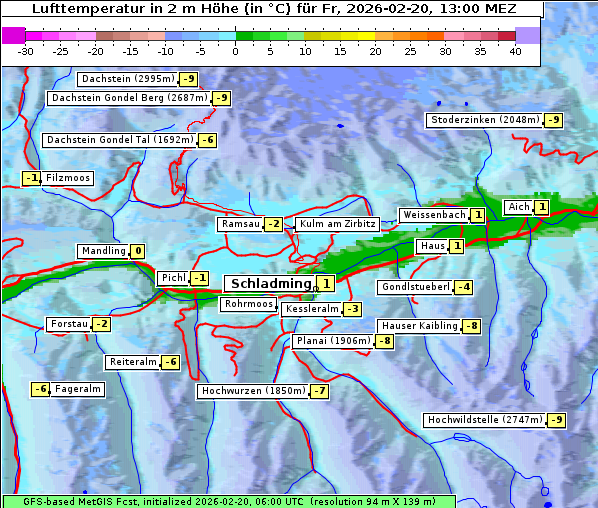 Temperatur, 20. 2. 2026