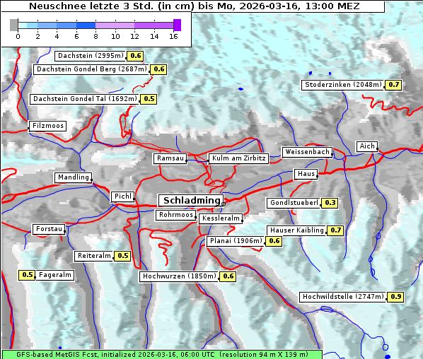 Neuschnee, 16. 3. 2026