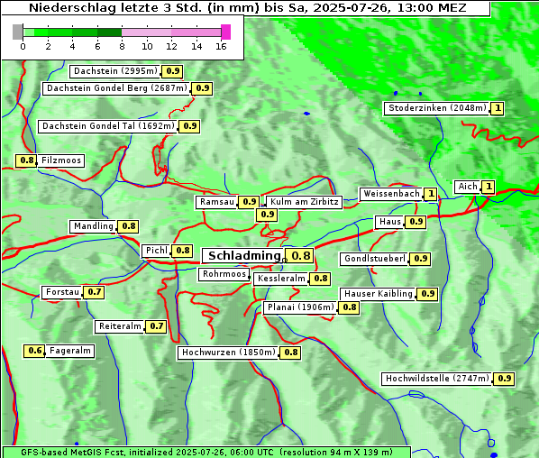 Niederschlag, 26. 7. 2025