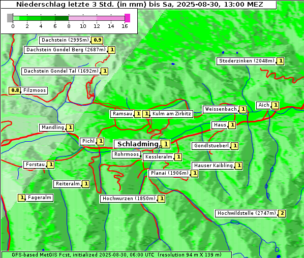 Niederschlag, 30. 8. 2025
