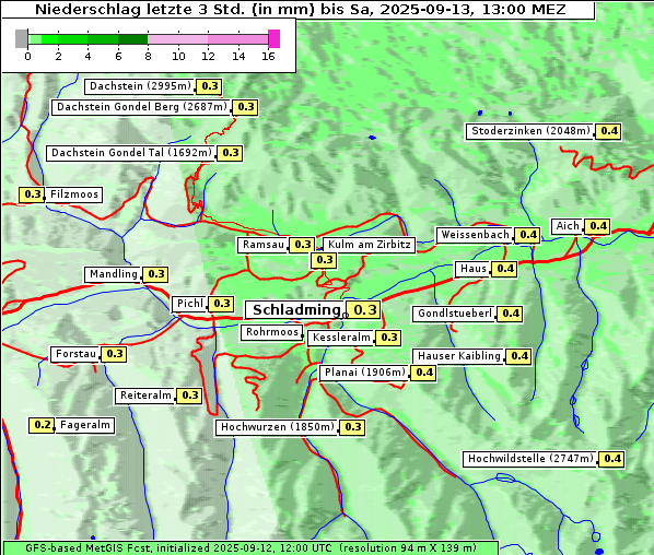 Niederschlag, 13. 9. 2025