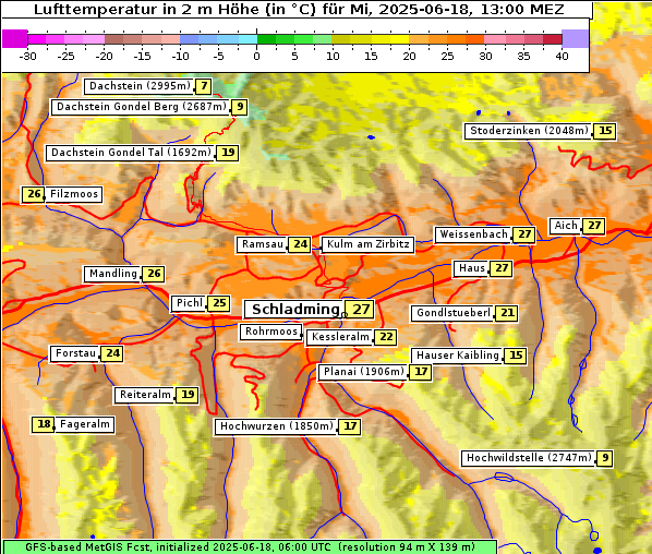 Temperatur, 18. 6. 2025