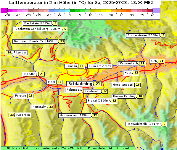 Temperatur, 26. 7. 2025