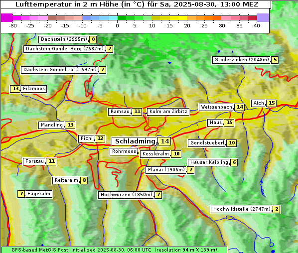Temperatur, 30. 8. 2025