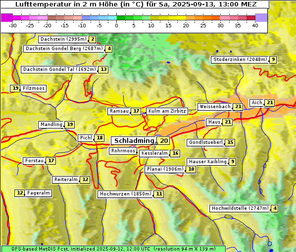 Temperatur, 13. 9. 2025