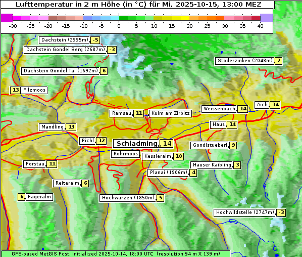 Temperatur, 15. 10. 2025