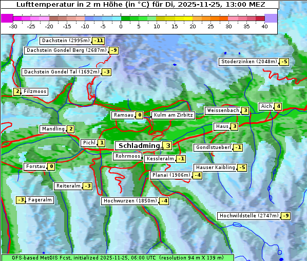Temperatur, 25. 11. 2025