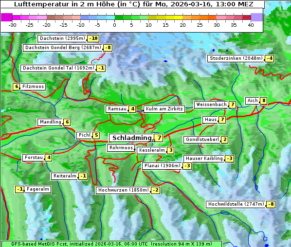 Temperatur, 16. 3. 2026