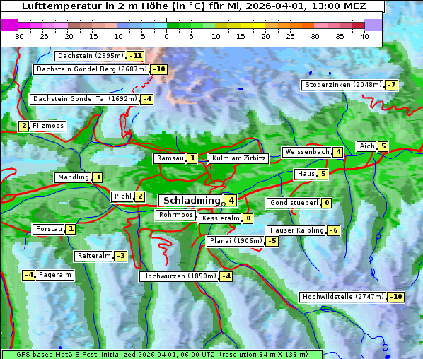 Temperatur, 1. 4. 2026