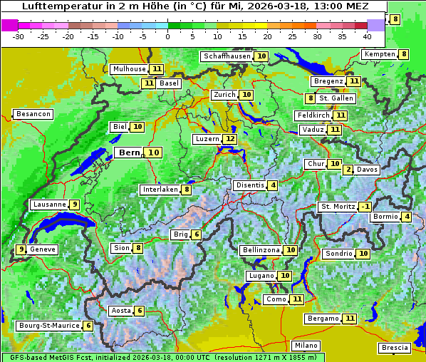 Temperatur, 18. 3. 2026