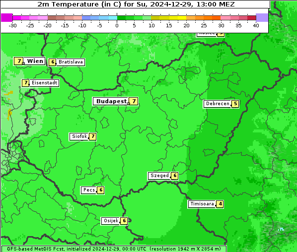 Temperatur, 29. 12. 2024