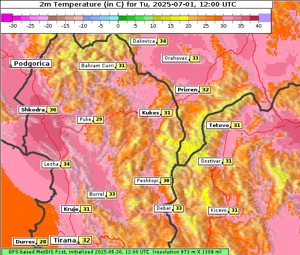 Temperatur, 1. 7. 2025