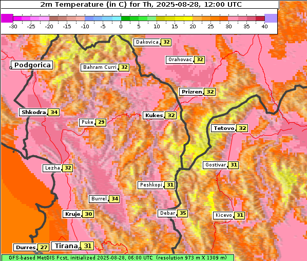 Temperatur, 28. 8. 2025