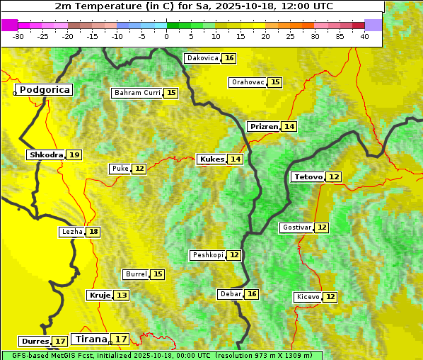 Temperatur, 18. 10. 2025