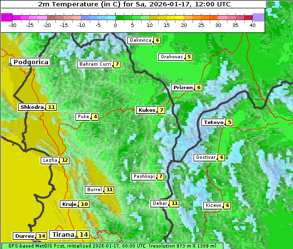 Temperatur, 17. 1. 2026