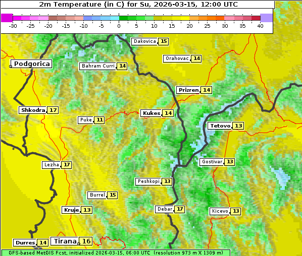 Temperatur, 15. 3. 2026