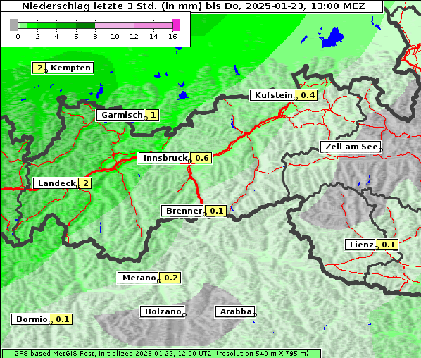 Niederschlag, 23. 1. 2025