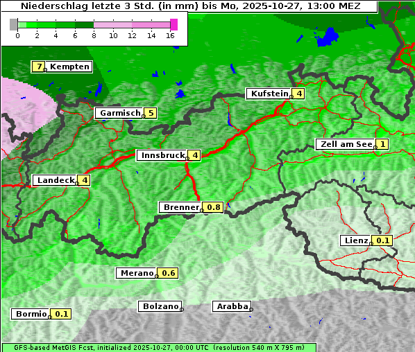Niederschlag, 27. 10. 2025