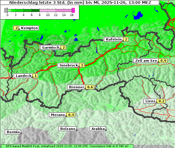 Niederschlag, 26. 11. 2025