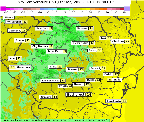 Temperatur, 10. 11. 2025