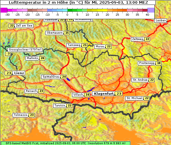 Temperatur, 3. 9. 2025