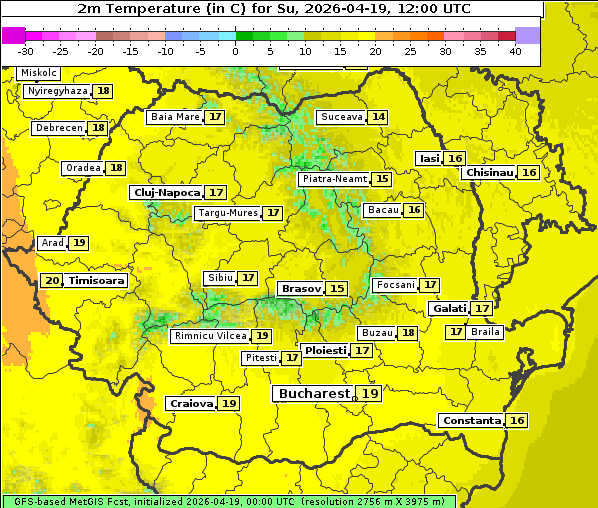Temperatur, 19. 4. 2026