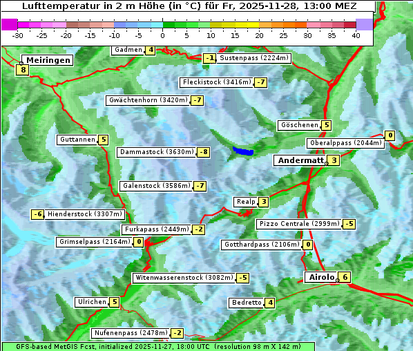 Temperatur, 28. 11. 2025
