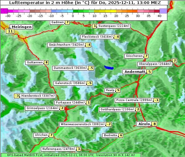 Temperatur, 11. 12. 2025