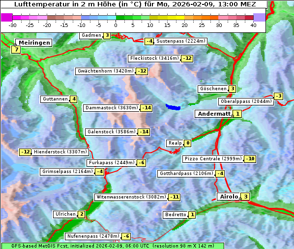 Temperatur, 9. 2. 2026