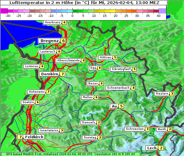 Temperatur, 4. 2. 2026