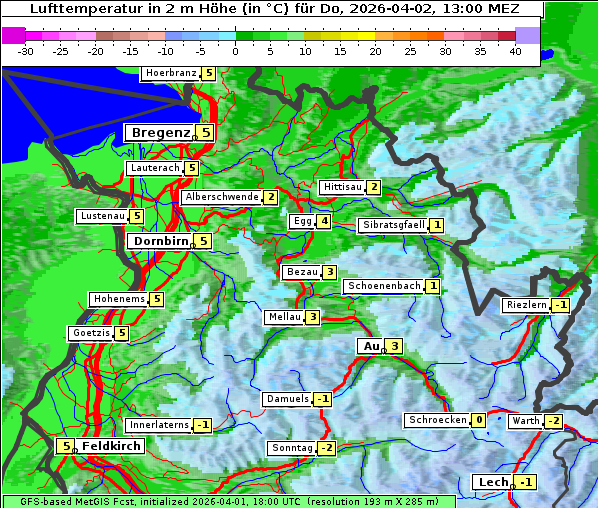 Temperatur, 2. 4. 2026