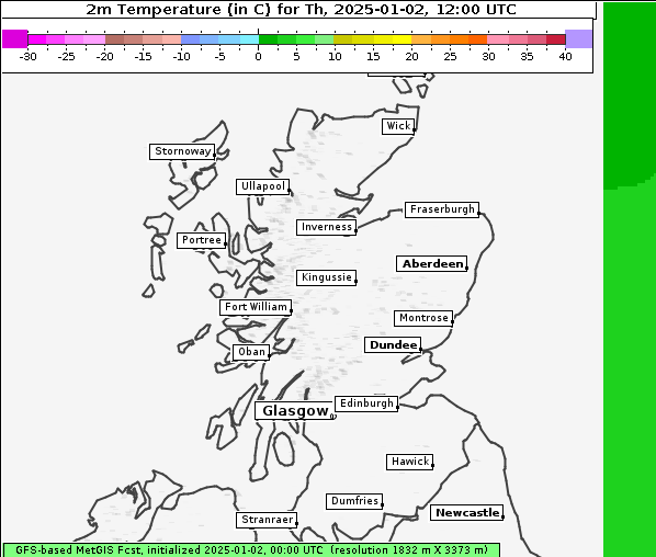 Temperatur, 2. 1. 2025