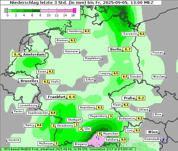 Niederschlag, 5. 9. 2025