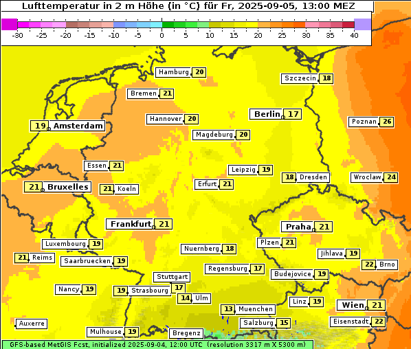 Temperatur, 5. 9. 2025