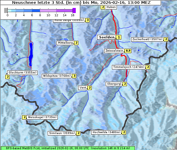 Neuschnee, 16. 2. 2026
