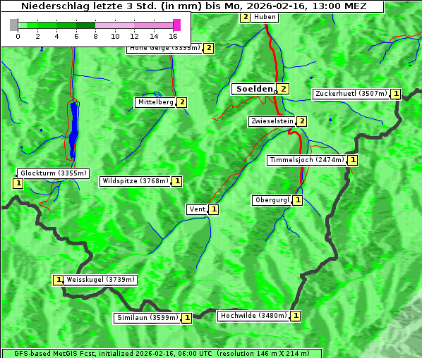 Niederschlag, 16. 2. 2026