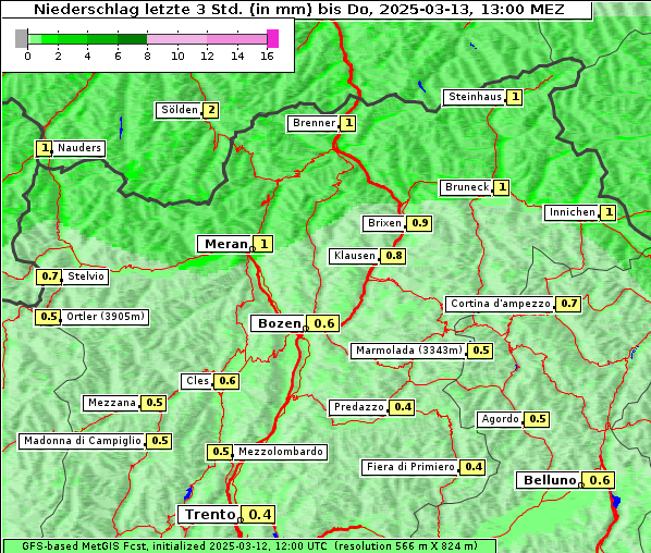 Niederschlag, 13. 3. 2025