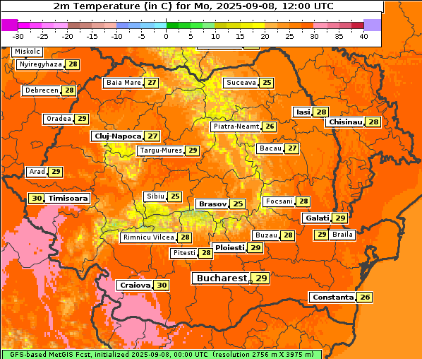 Temperatur, 8. 9. 2025