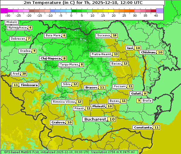 Temperatur, 18. 12. 2025