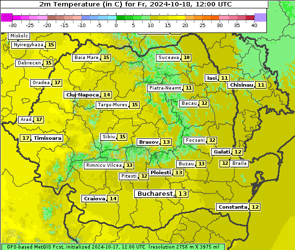 Temperatur, 18. 10. 2024