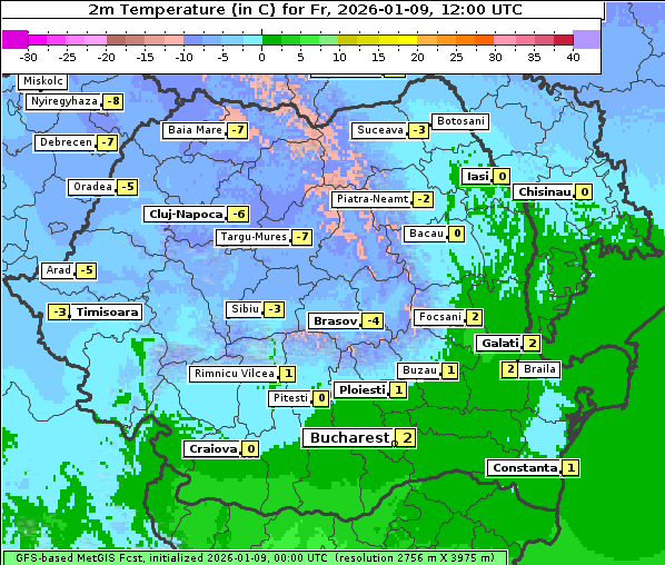 Temperatur, 9. 1. 2026